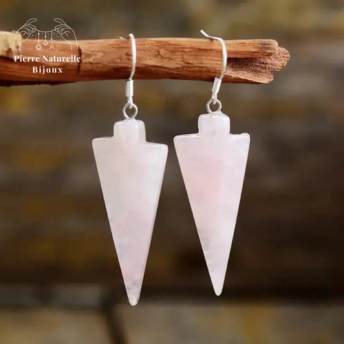 Boucles d'oreilles "Intransigeance" en Quartz rose