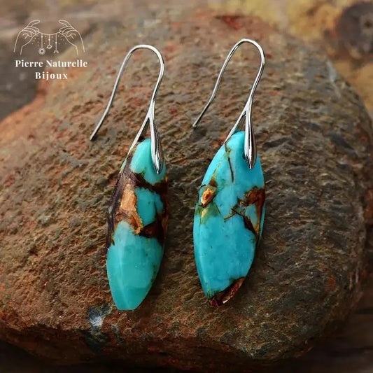 Boucles d'oreilles "Générosité" en Turquoise | Boucles d'Oreilles | pierre naturelle bijoux