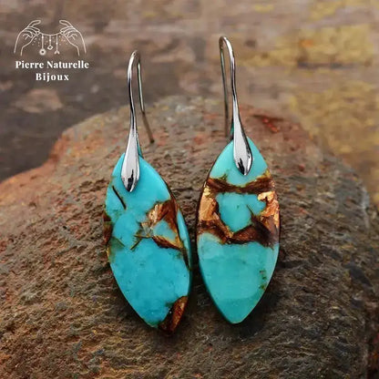 Boucles d'oreilles "Générosité" en Turquoise | Boucles d'Oreilles | pierre naturelle bijoux