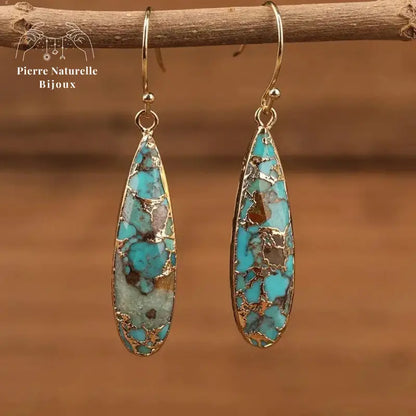 Boucles d'oreilles "Immunité" en Turquoise | Boucles d'Oreilles | pierre naturelle bijoux