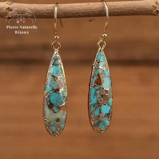 Boucles d'oreilles "Immunité" en Turquoise | Boucles d'Oreilles | pierre naturelle bijoux