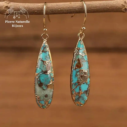 Boucles d'oreilles "Immunité" en Turquoise | Boucles d'Oreilles | pierre naturelle bijoux