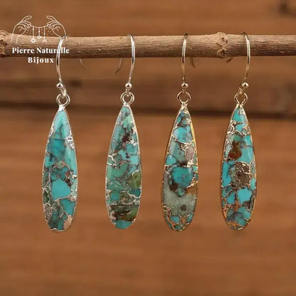 Boucles d'oreilles "Immunité" en Turquoise | Boucles d'Oreilles | pierre naturelle bijoux