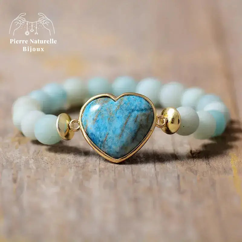 Bracelet "Cœur" en Amazonite | Bracelets | pierre naturelle bijoux