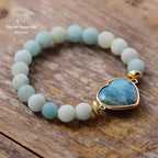 Bracelet "Cœur" en Amazonite | Bracelets | pierre naturelle bijoux