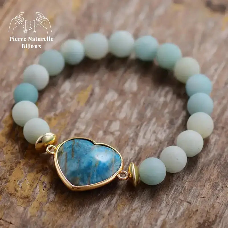 Bracelet "Cœur" en Amazonite | Bracelets | pierre naturelle bijoux