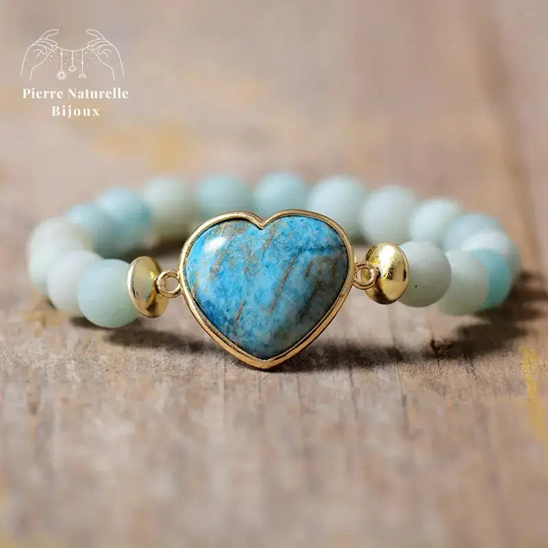 Bracelet "Cœur" en Amazonite | Bracelets | pierre naturelle bijoux