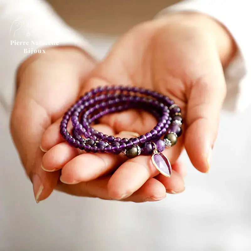 Bracelet "Cœur" en Améthyste | Bracelets | pierre naturelle bijoux