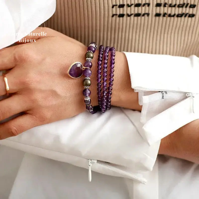 Bracelet "Cur" en Améthyste | Bracelets | pierre naturelle bijoux