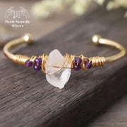 Bracelet cuivre en Améthyste et Quartz | Bracelets | pierre naturelle bijoux