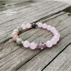 Bracelet "Gaieté" en Améthyste, Labradorite, Quartz rose et Pierre de soleil