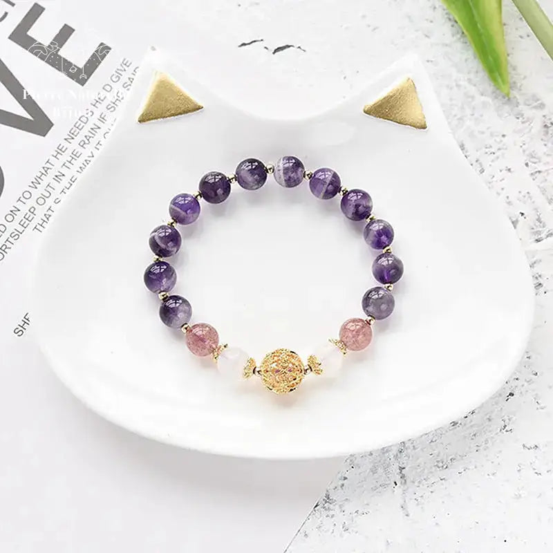 Bracelet en Améthyste, Quartz rose et Pierre de lune | Bracelets | pierre naturelle bijoux