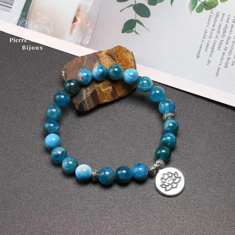 Bracelet "Lotus" en Apatite | Bracelets | pierre naturelle bijoux