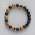 Bracelet Bouddha en Pierre de lave et œil de tigre | Bracelets | pierre naturelle bijoux