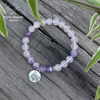 Bracelet "Amour" en Améthyste et Quartz rose