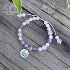 Bracelet "Amour" en Améthyste et Quartz rose