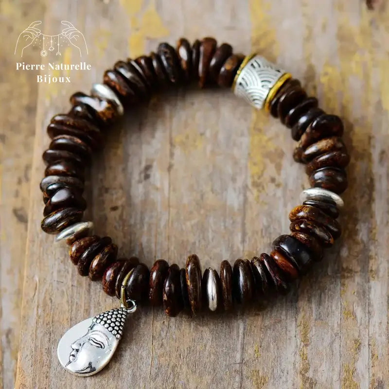 Bracelet charm "Bouddha" en Bronzite | Bracelets | pierre naturelle bijoux