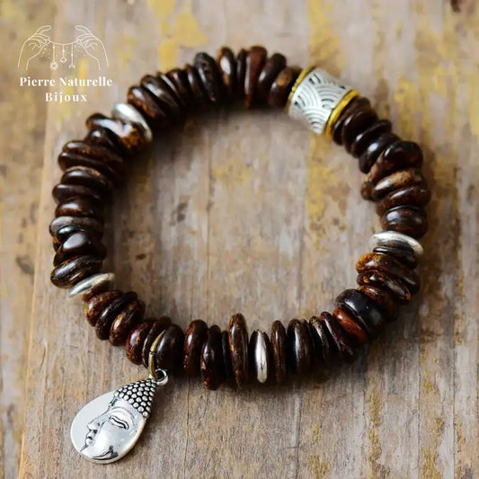 Bracelet charm "Bouddha" en Bronzite | Bracelets | pierre naturelle bijoux