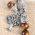Bracelet charm "Arbre de vie" en œil de tigre | Bracelets | pierre naturelle bijoux