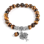 Bracelet charm "Arbre de vie" en œil de tigre | Bracelets | pierre naturelle bijoux