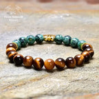 Bracelet charm en œil de tigre et Turquoise africaine | Bracelets | pierre naturelle bijoux