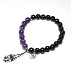 Bracelet charm "Kundalini" en Onyx et Améthyste