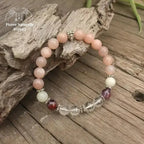 Bracelet charm en Pierre de soleil, Améthyste, Quartz et Pierre de lune