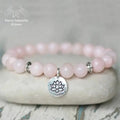 Bracelet charm "Lotus" en Quartz rose | Bracelets | pierre naturelle bijoux