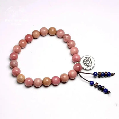 Bracelet charm "Repos" en Rhodochrosite et Lapis-lazuli | Bracelets | pierre naturelle bijoux