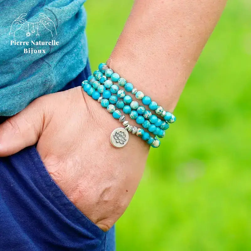 Bracelet charm "Entente" en Turquoise | Bracelets | pierre naturelle bijoux