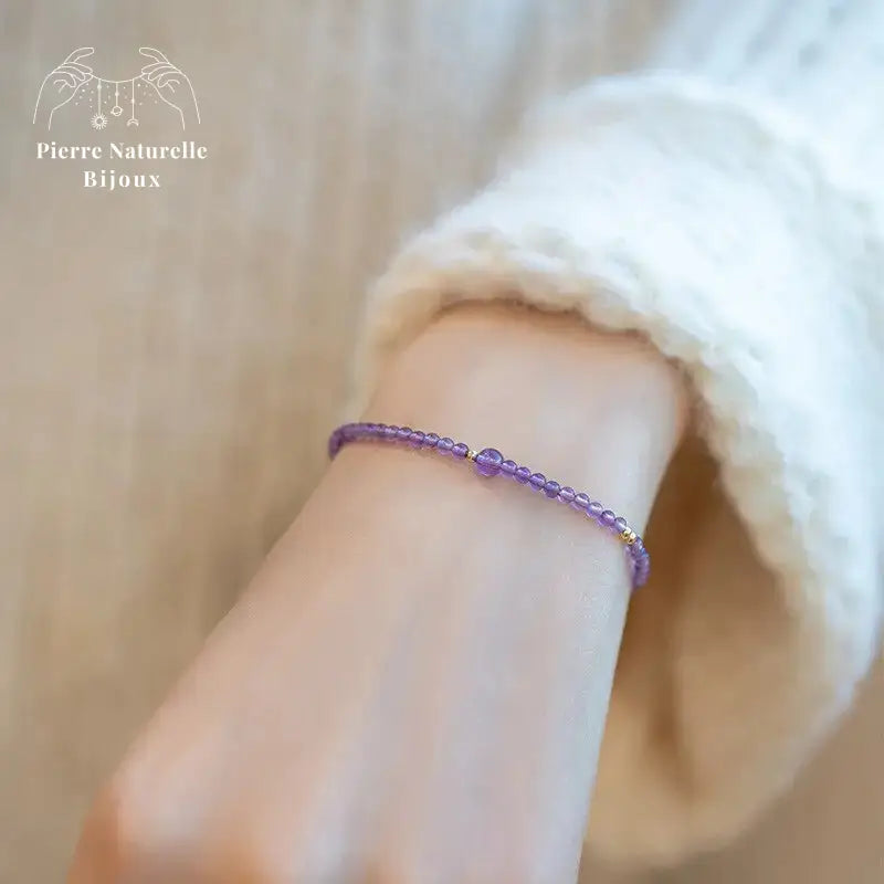 Bracelet fin en Améthyste et Agate rouge | Bracelets | pierre naturelle bijoux