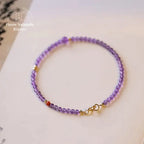 Bracelet fin en Améthyste et Agate rouge | Bracelets | pierre naturelle bijoux