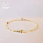 Bracelet fin en Citrine et Agate rouge | Bracelets | pierre naturelle bijoux