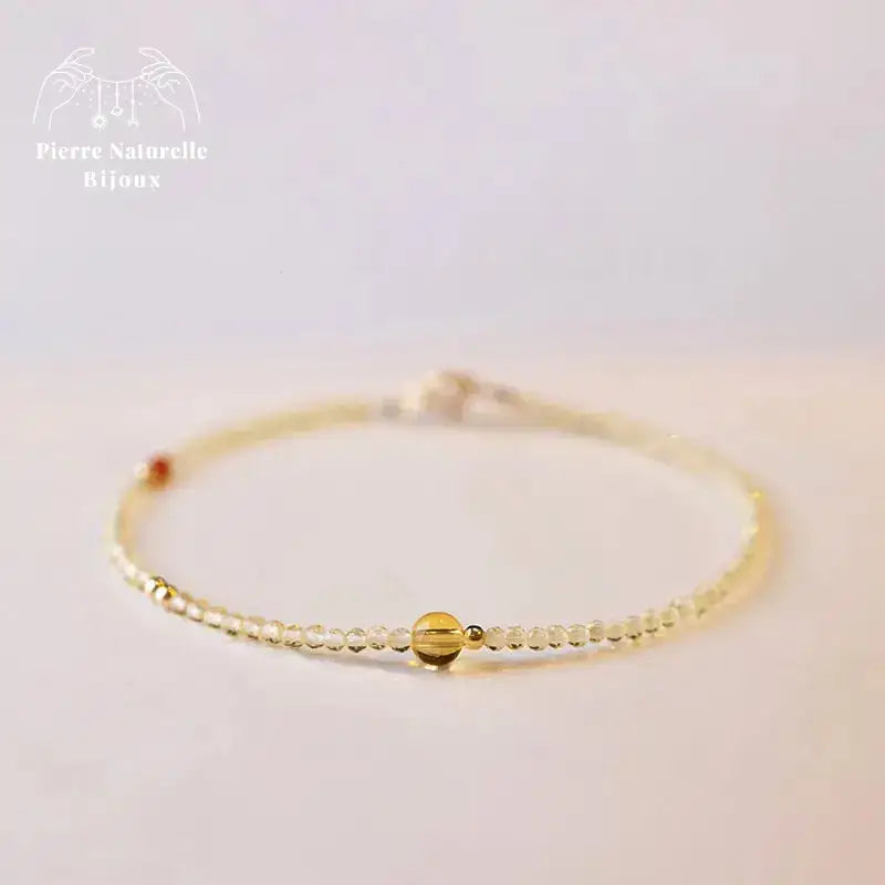 Bracelet fin en Citrine et Agate rouge | Bracelets | pierre naturelle bijoux