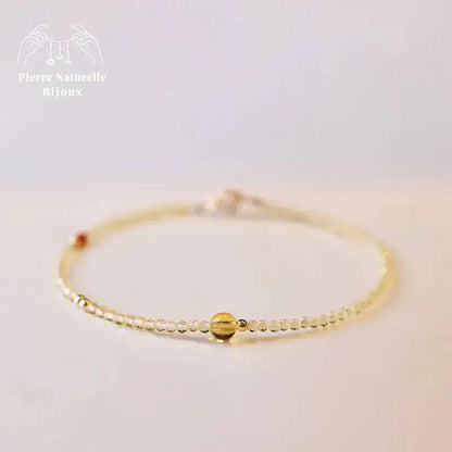 Bracelet fin en Citrine et Agate rouge | Bracelets | pierre naturelle bijoux