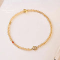 Bracelet fin en Citrine et Agate rouge