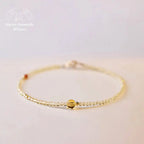 Bracelet fin en Citrine et Agate rouge | Bracelets | pierre naturelle bijoux