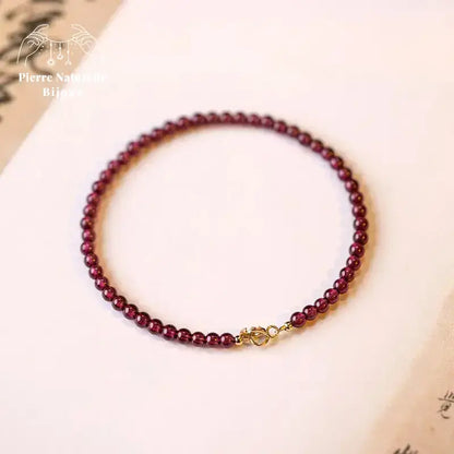 Bracelet fin "Assistance" en Grenat
