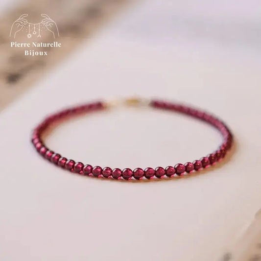 Bracelet fin "Assistance" en Grenat | Bracelets | pierre naturelle bijoux