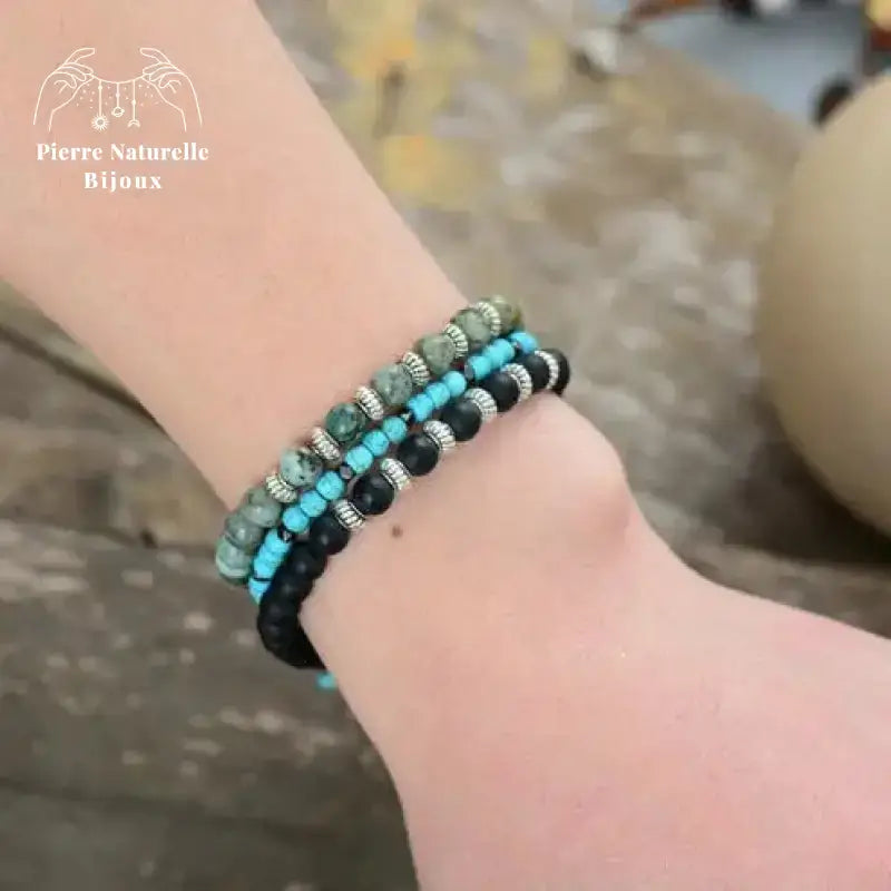 Bracelet fin en Howlite / Turquoise | Bracelets | pierre naturelle bijoux