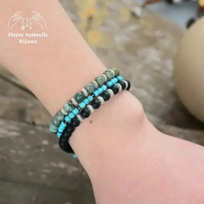 Bracelet fin en Howlite / Turquoise | Bracelets | pierre naturelle bijoux