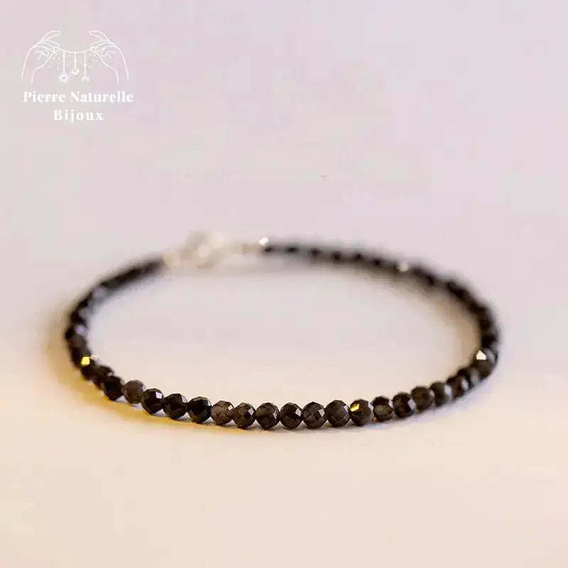 Bracelet fin en Obsidienne