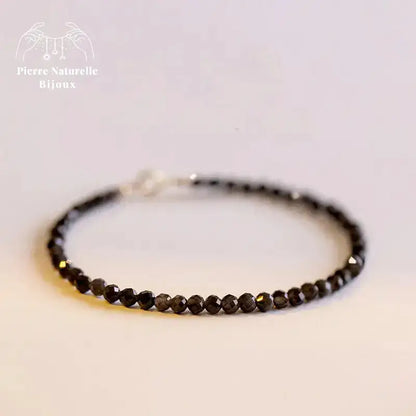 Bracelet fin en Obsidienne
