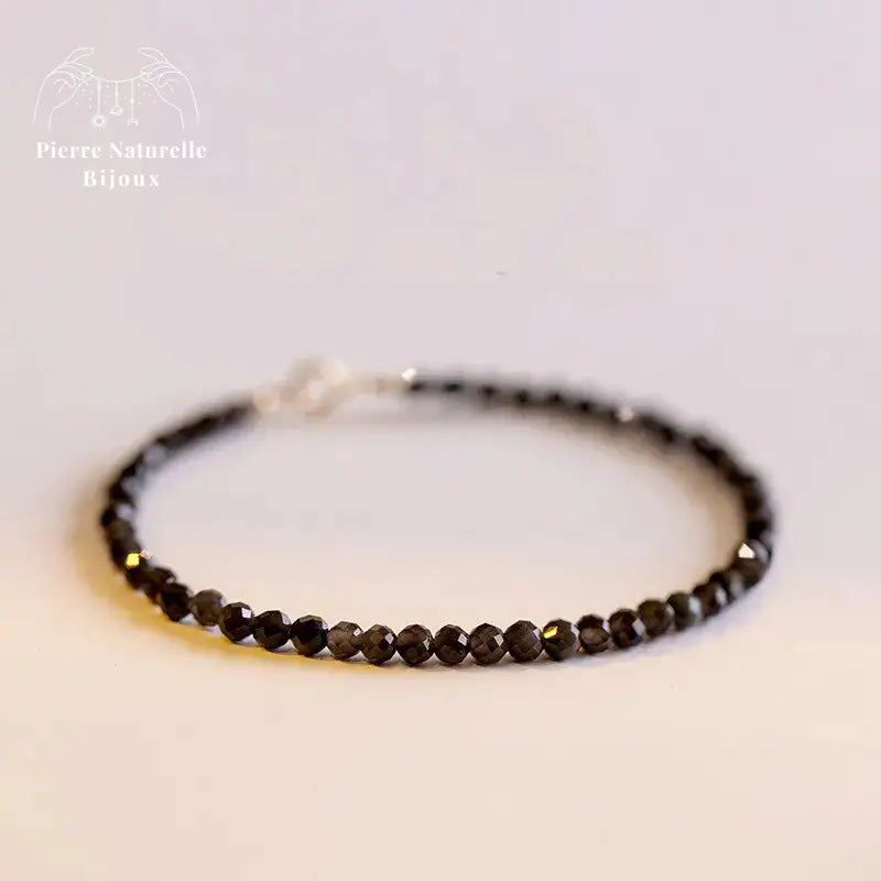 Bracelet fin en Obsidienne