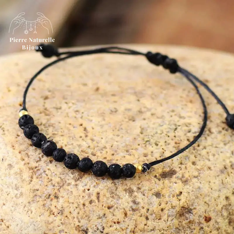 Bracelet fin en Pierre de lave | Bracelets | pierre naturelle bijoux