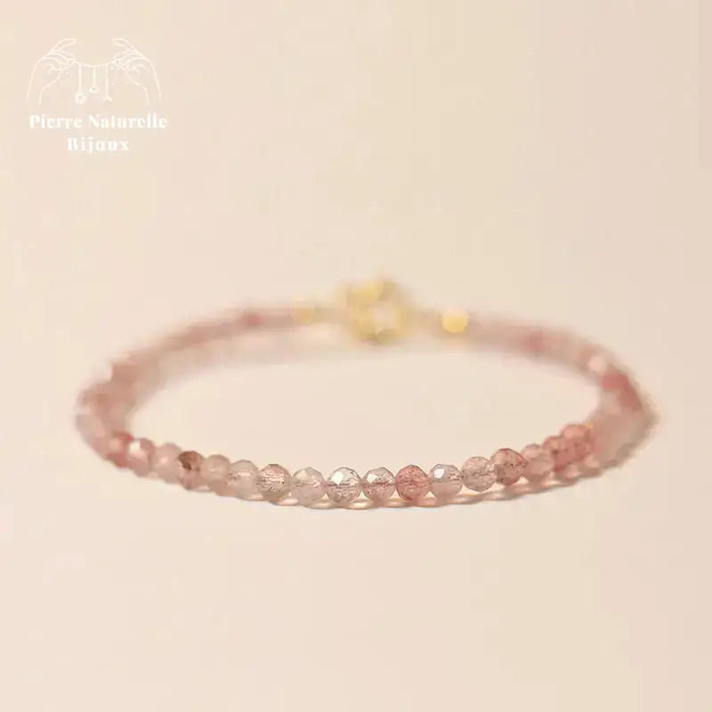 Bracelet fin en Quartz rose