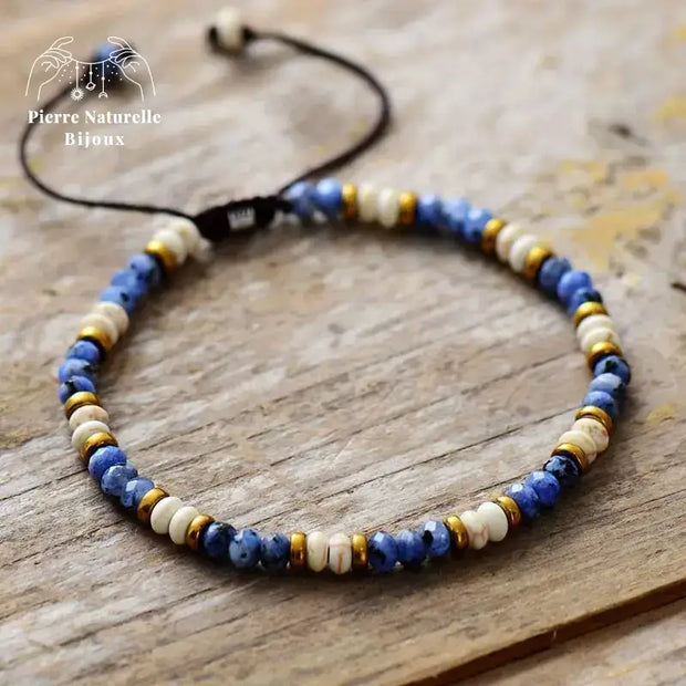 Bracelet fin en Sodalite et Howlite | Bracelets | pierre naturelle bijoux