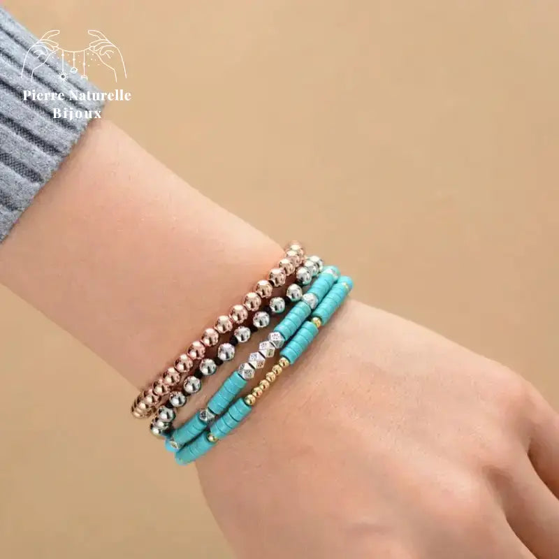 Bracelet fin en Turquoise | Bracelets | pierre naturelle bijoux