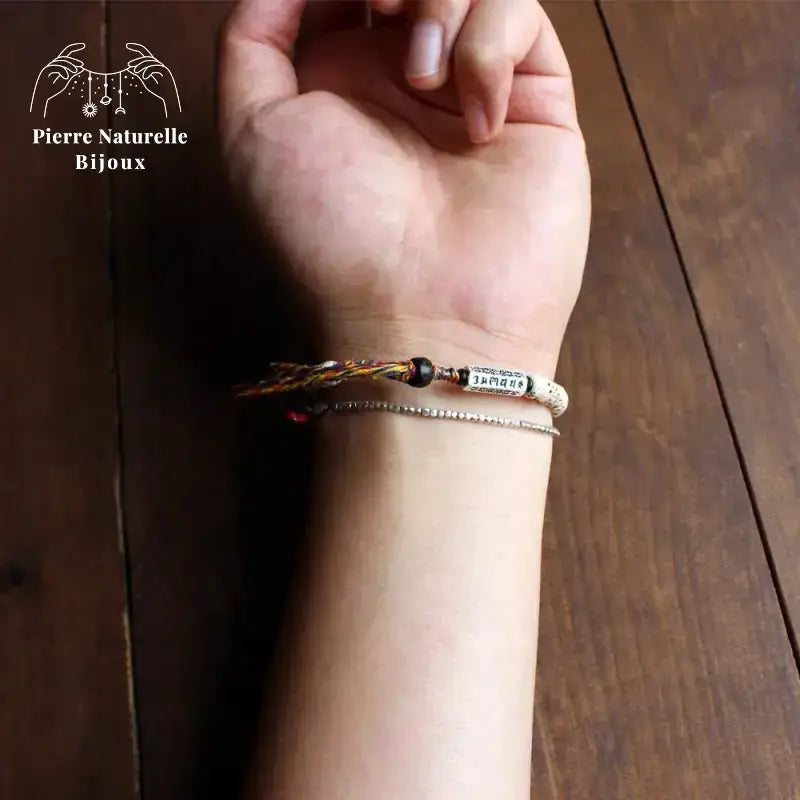 Bracelet "Mantra amulette" en graines de Bois de bodhi | Bracelets | pierre naturelle bijoux