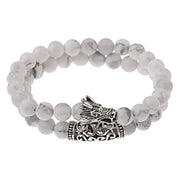 Bracelet duo "Dragon" en Howlite